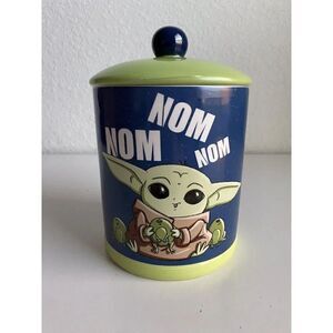 Disney Star Wars Baby Yoda Grogu Cookie Jar Ceramic Nom Nom The Mandalorian NEW